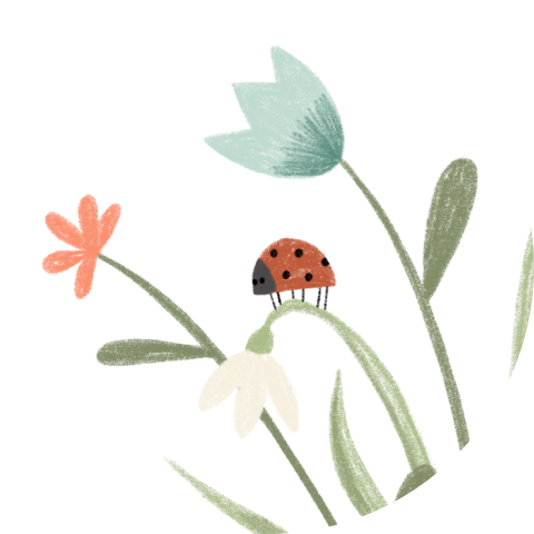 Sluitzegel lente bloemen lieveheersbeestje