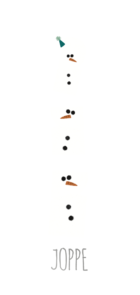 Geboortekaartje sneeuwpoppen winter gezin