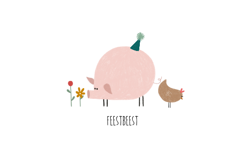 Wenskaart feestbeest