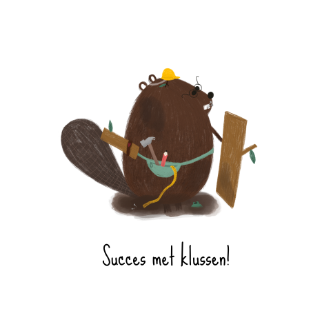Wenskaart bever klussen