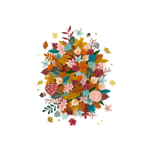 Wenskaart herfst bladeren