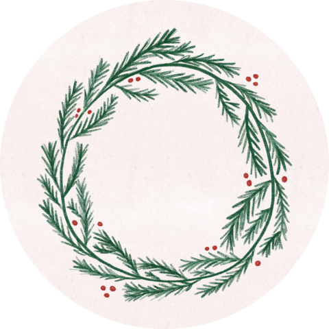 Kerstsluitzegel kerstkrans