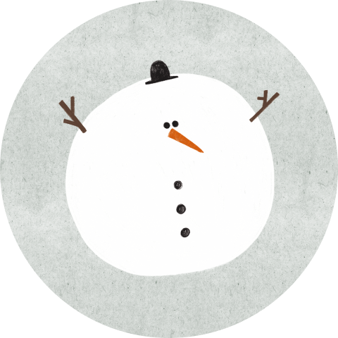 Kerst sluitzegel sneeuwpop