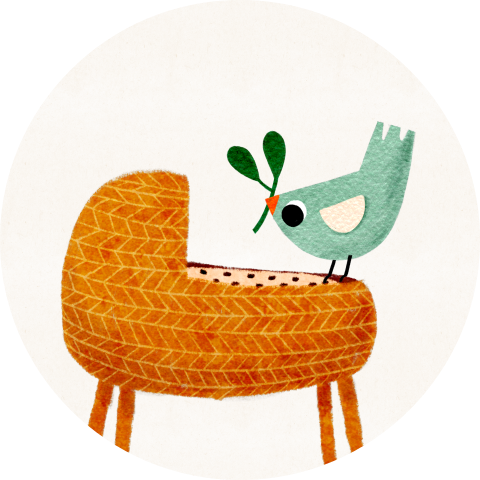 Sluitzegel wiegje vogeltje