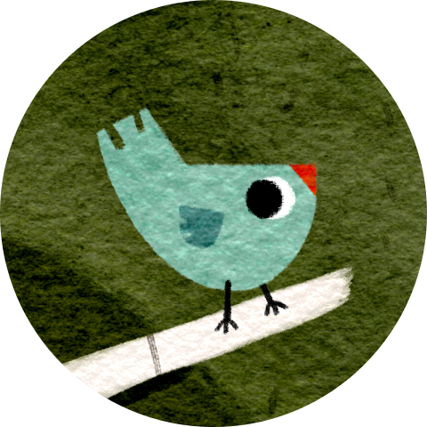 Sluitzegel vogeltje op tak blauw