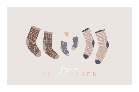 Kerstkaart winter sokjes