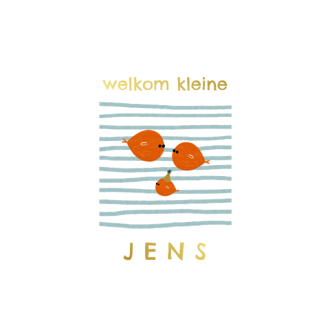 Geboortekaartje drie visjes
