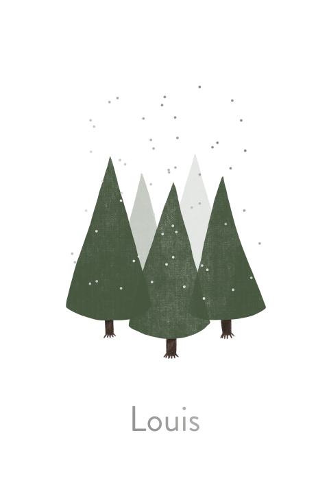 Geboortekaartje winter bomen sneeuw