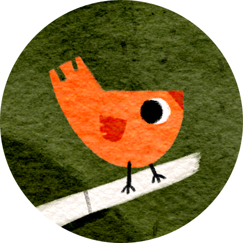 Sluitzegel oranje vogeltje op tak
