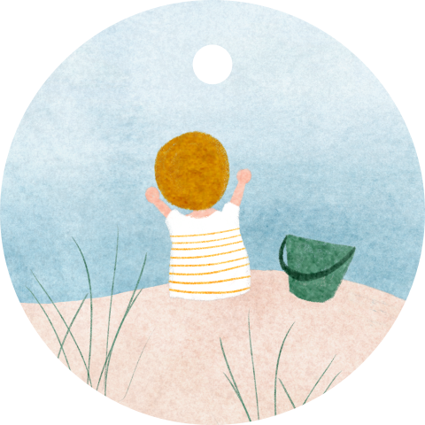 Label rond strand duinen kindje | 16 stuks