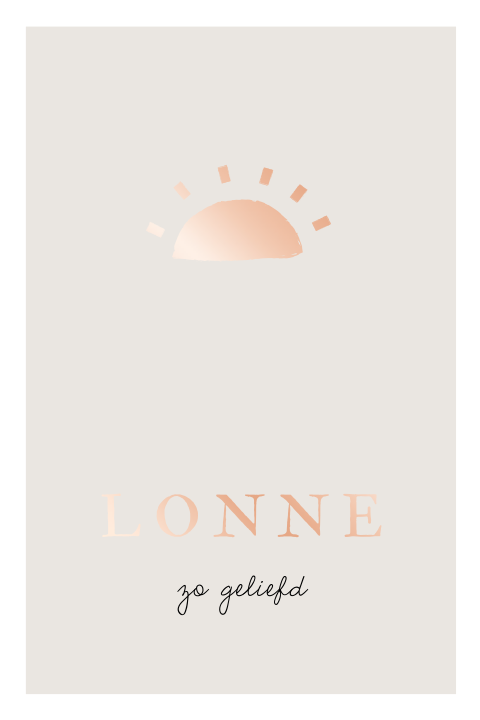 Geboortekaartje minimalistisch zonnetje folie