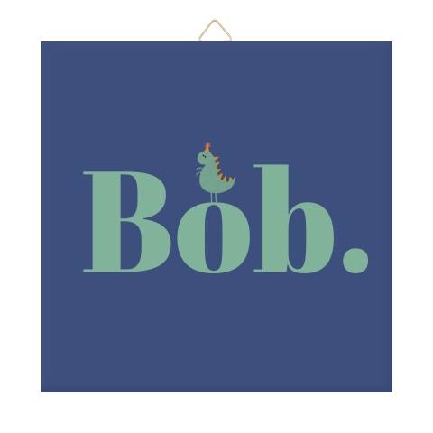 Gepersonaliseerd tegeltje minimalistisch met naam en dino