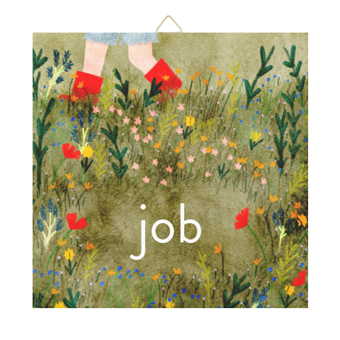 Gepersonaliseerd tegeltje illustratie wildbloemen kindje laarsjes