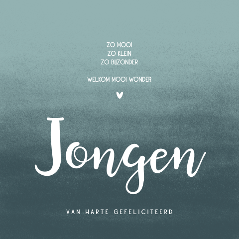 Felicitatie geboorte jongen stoer stijlvol met gedichtje