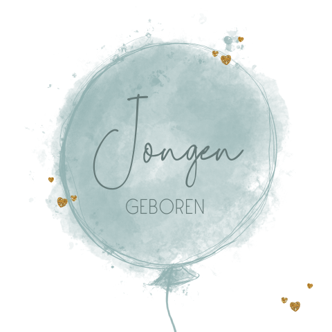 Felicitatie geboorte jongen abstracte blauwe ballon