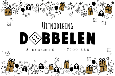 Sinterklaas uitnodiging gezellig avondje dobbelen