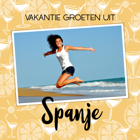 Zomerse vakantie kaart met foto citroen en cocktail