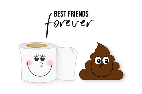 BFF kaart – Grappige vriendschapskaart met wc-papier en drol