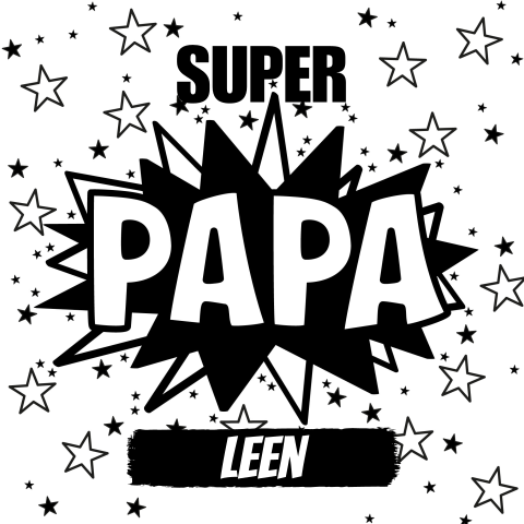 Vaderdagkaart zwart wit Super papa sterren
