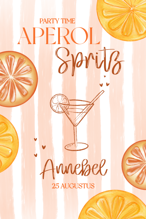 Aperol Spritz 21 Diner Uitnodiging – fris en feestelijk