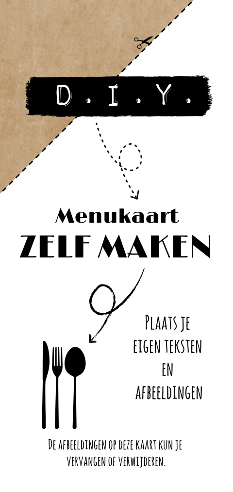 DIY Zelf je eigen menukaart maken langwerpig formaat