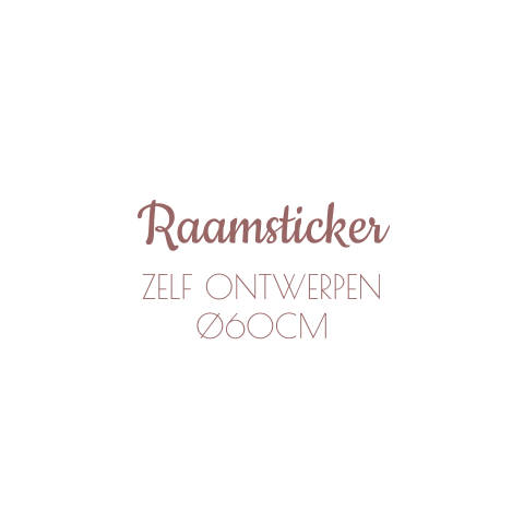 Raamsticker geboorteaankondiging rond Ø60CM zelf ontwerpen