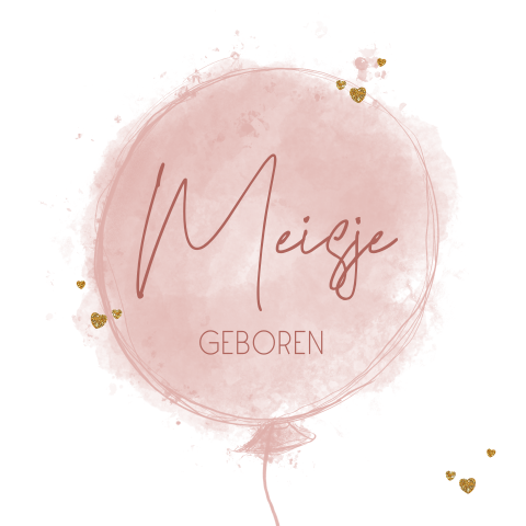 Felicitatie geboorte meisje abstracte roze ballon