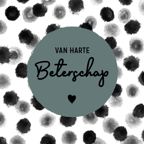 Beterschap zwart-wit kaart stippen