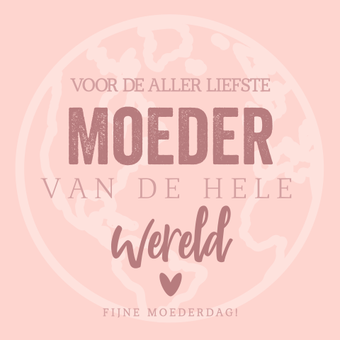 Wereldse Liefde: Zalmroze Moederdagkaart met een sprankelende Groet!