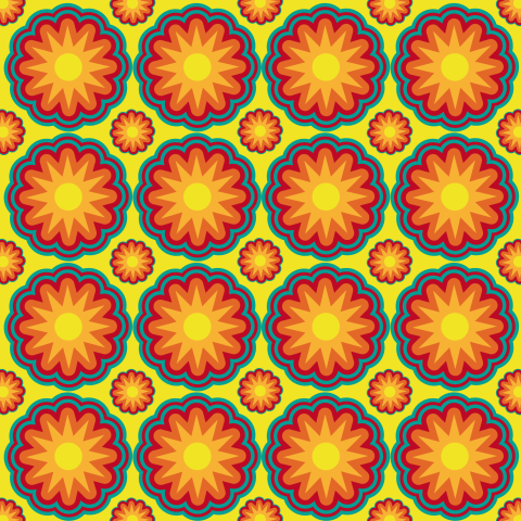 Zomaar Fleurige kaart met een retro bloemenpatroon