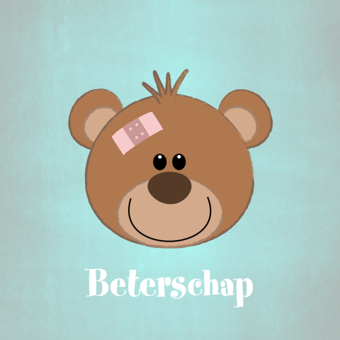 Beterschap Kinderkaart schattig beertje met pleister