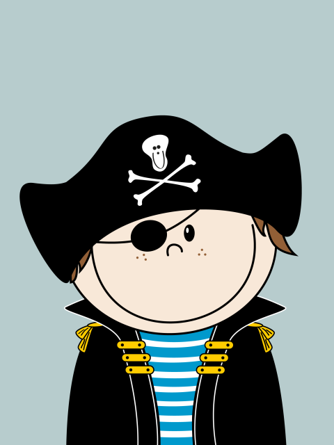 Stoere piraat poster voor jongens 30x40cm