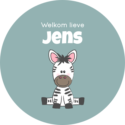 Raamsticker geboorte jongen met zebra