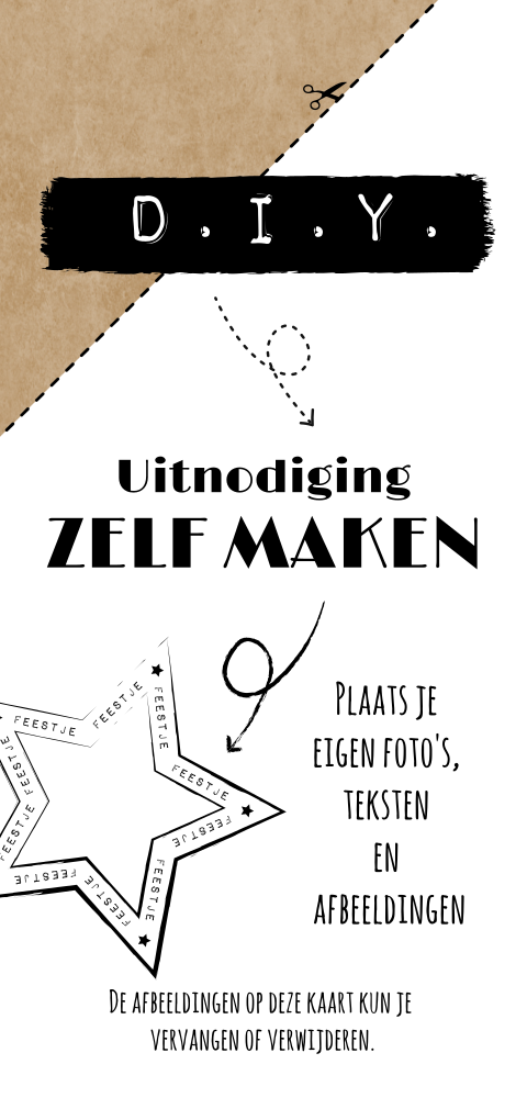 DIY Zelf je eigen uitnodiging maken langwerpig formaat