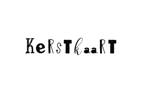 Kerstkaart witte kaart met zwarte tekst