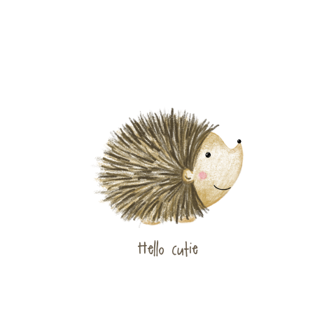 Schattig kaartje met een lief egeltje Hello cutie