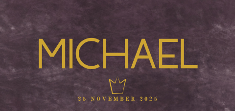 Geboortekaart stijlvol paars bruin naam en kroontje Michael