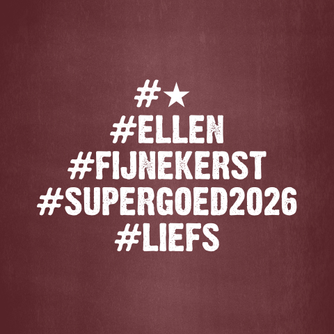 Kerst wenskaart originele kerstkaart met hashtags 2026