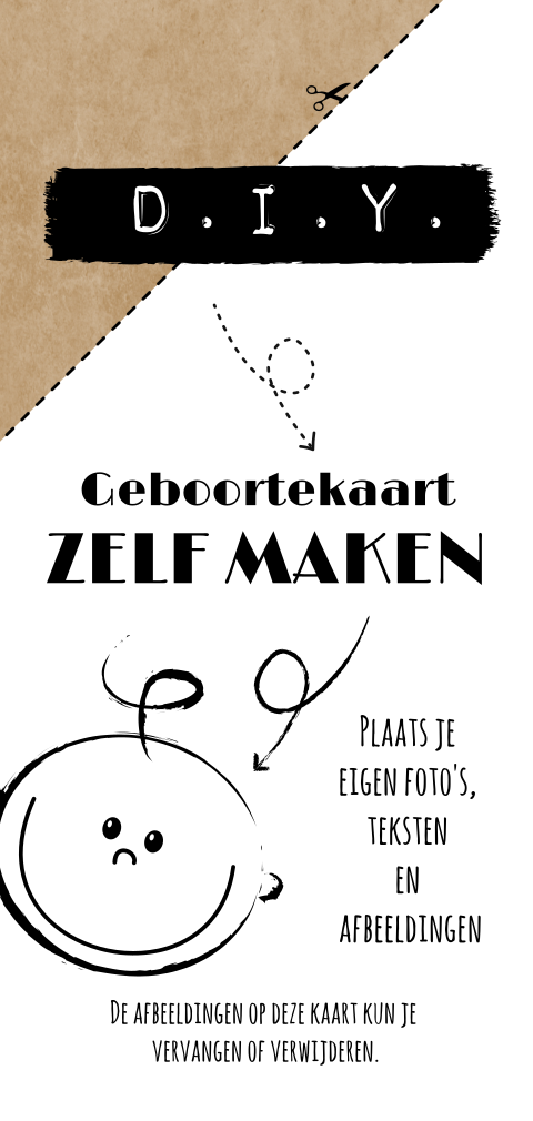 DIY Zelf je eigen geboortekaart maken langwerpig formaat