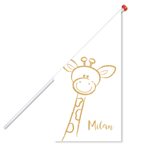 Geboortevlag met naam en schattig girafje