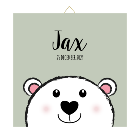 Schattig geboortetegeltje met ijsbeertje