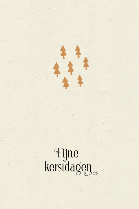 duurzame kerstkaart met kerstboompjes en Fijne kerstdagen