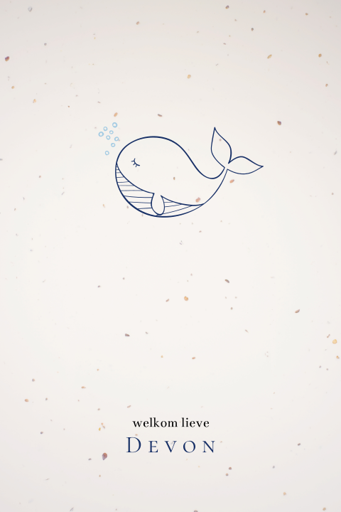 Geboortekaartje duurzaam met walvis illustratie