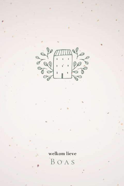 Lief geboortekaartje duurzaam illustratie huisje