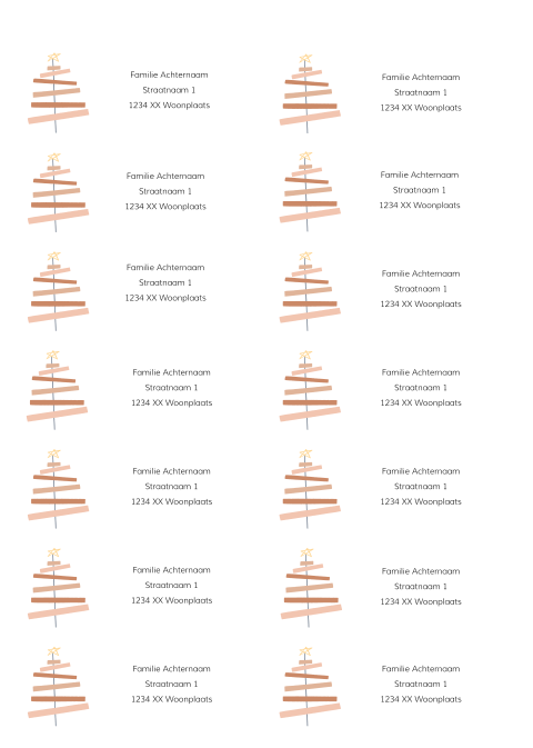 adressticker kerst illustratie kerstboom ster