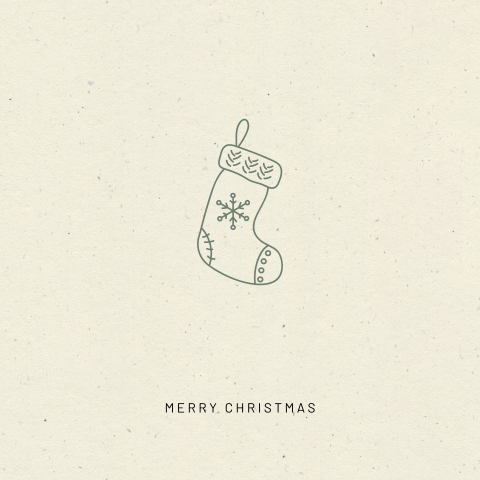 duurzame kerstkaart met illustratie kerstsok