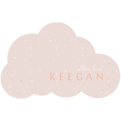 Raamsticker geboorte meisje vorm wolk