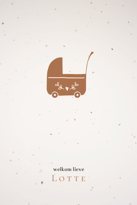 Lief geboortekaartje duurzaam illustratie kinderwagen