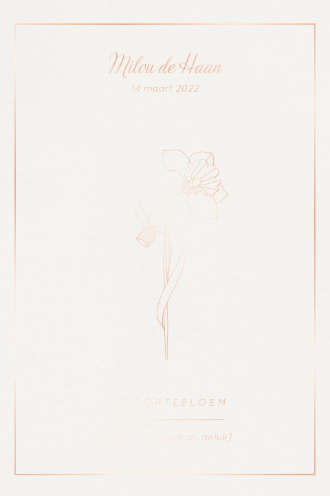 Geboortebloem poster babykamer maart