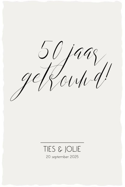 Jubileumkaart met scheprand